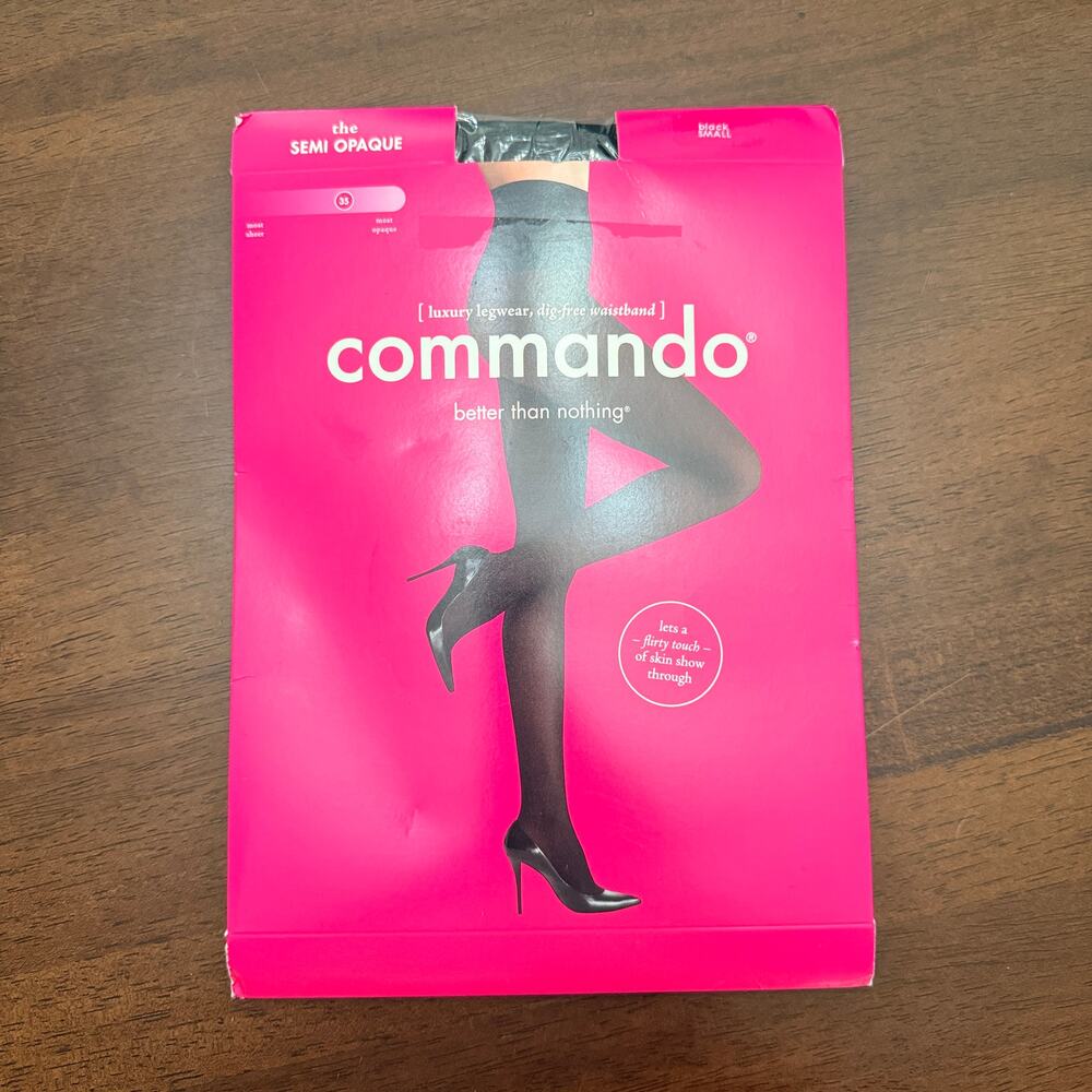 Commando  Semi Opaque Tights Black - Size Small